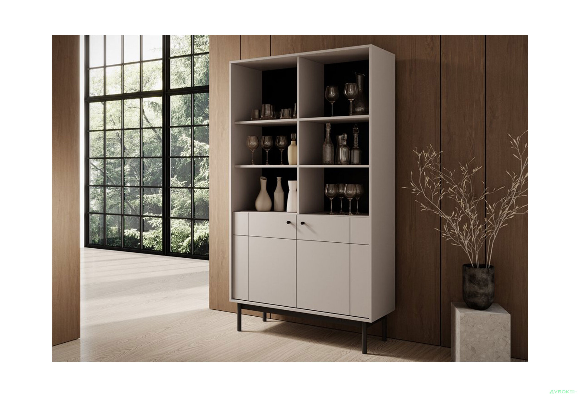 Изображение 4 - Шкаф-стеллаж комбинированный Perfect Home Джапанди / Japandi R104 103 см, кашемир