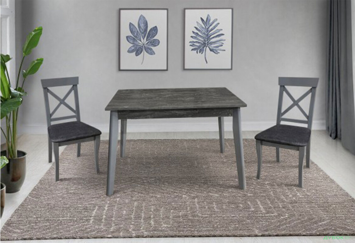 Стіл обідній Модуль Люкс Портленд 2 113x70 см розкладний, сірий - Зображення 4 Зображення 4 - Стіл обідній Модуль Люкс Портленд 2 113x70 см розкладний, сірий