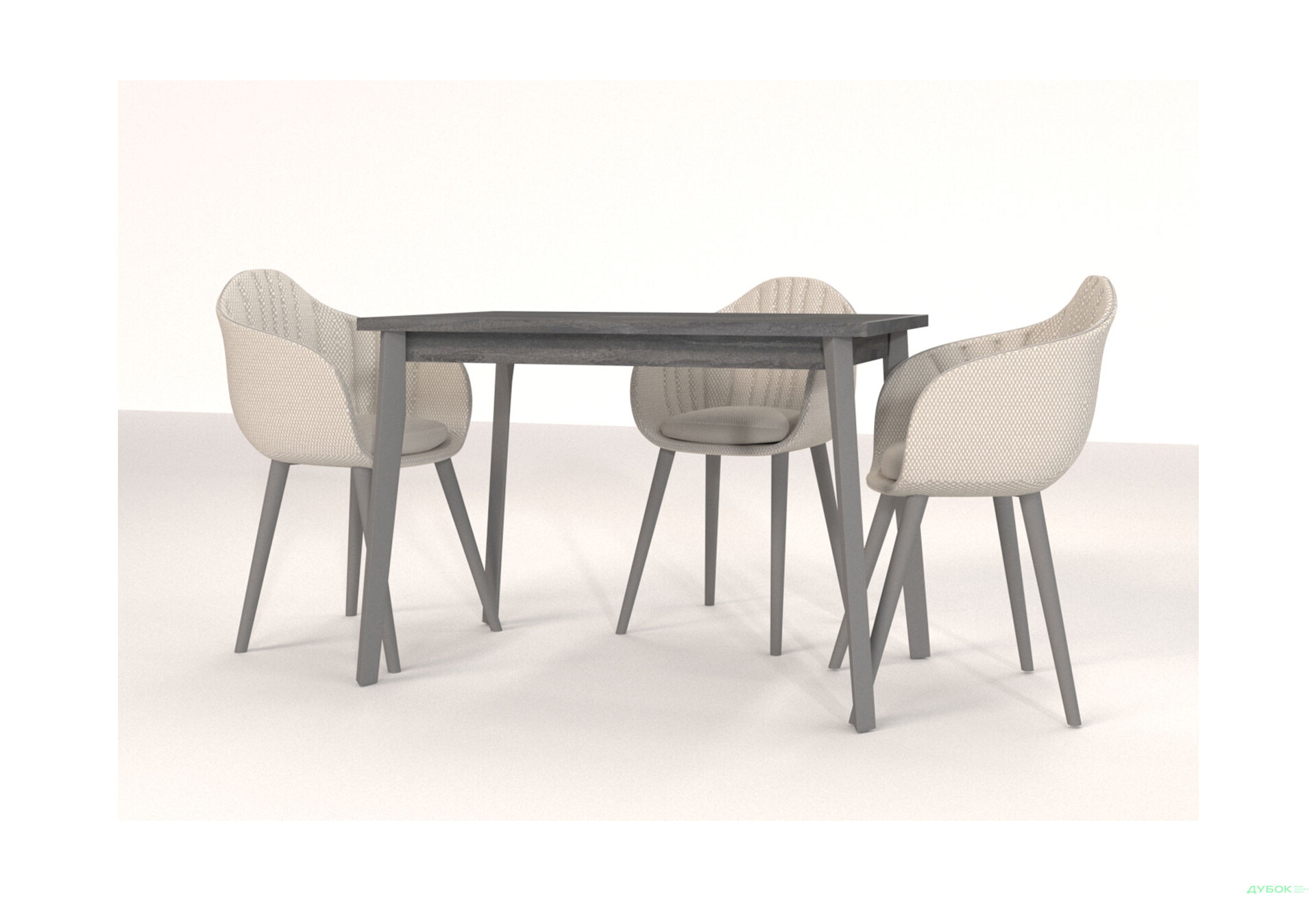 Стіл обідній Модуль Люкс Портленд 2 113x70 см розкладний, сірий - Зображення 3 Зображення 3 - Стіл обідній Модуль Люкс Портленд 2 113x70 см розкладний, сірий