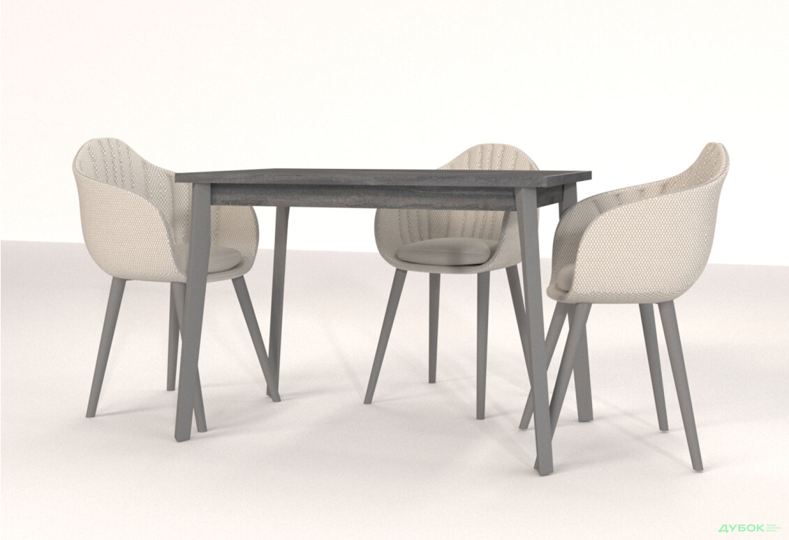 Стіл обідній Модуль Люкс Портленд 2 113x70 см розкладний, сірий - Зображення 3 Зображення 3 - Стіл обідній Модуль Люкс Портленд 2 113x70 см розкладний, сірий