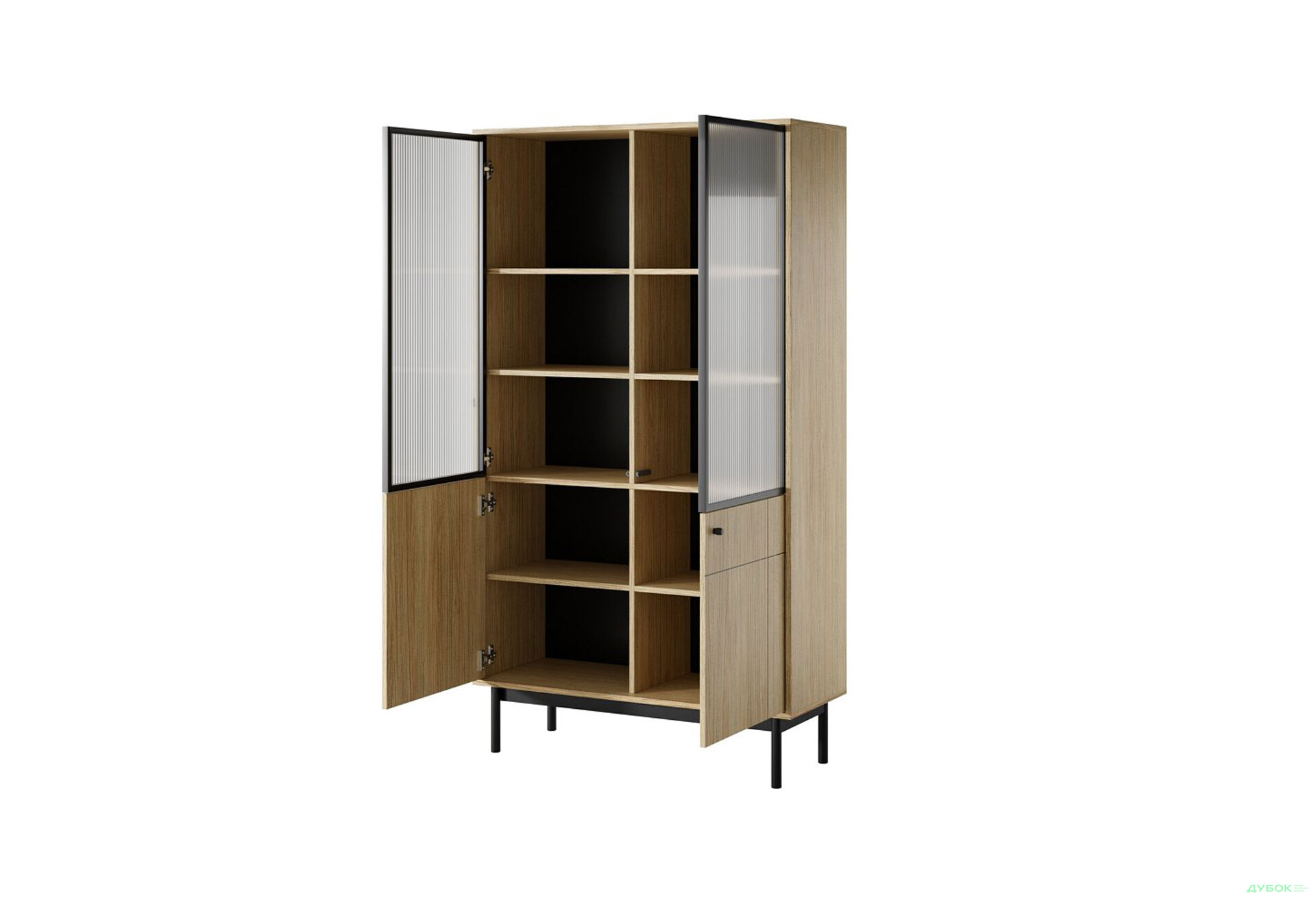 Вітрина Perfect Home Джапанді / Japandi 103 см, дуб лінеа - Зображення 2 Зображення 2 - Вітрина Perfect Home Джапанді / Japandi 103 см, дуб лінеа