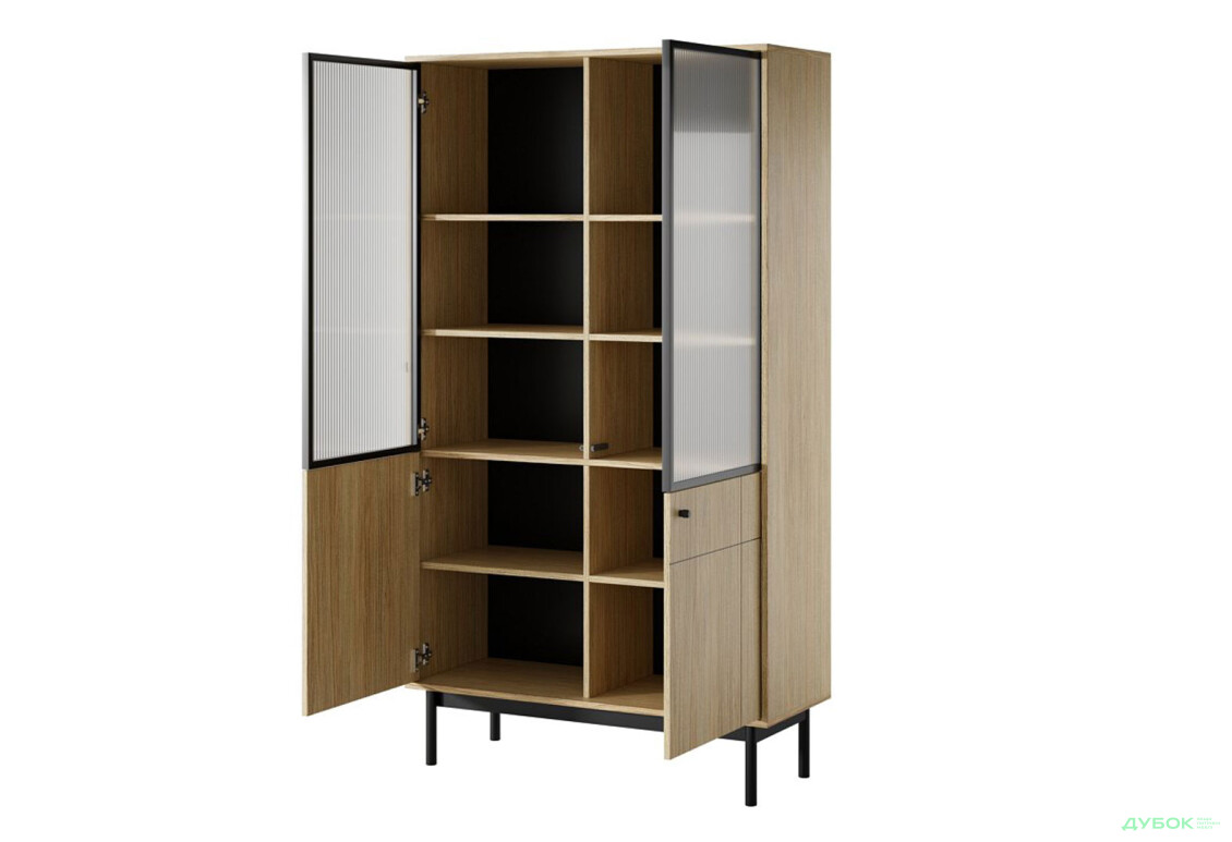 Вітрина Perfect Home Джапанді / Japandi 103 см, дуб лінеа - Зображення 2 Зображення 2 - Вітрина Perfect Home Джапанді / Japandi 103 см, дуб лінеа