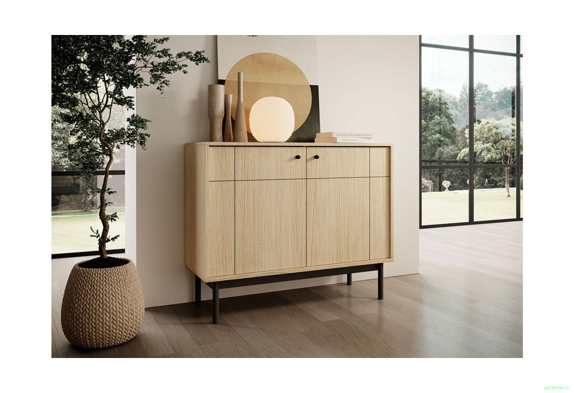 Комод Perfect Home Джапанді / Japandi K104 103 см, дуб лінеа - Зображення 4 Зображення 4 - Комод Perfect Home Джапанді / Japandi K104 103 см, дуб лінеа