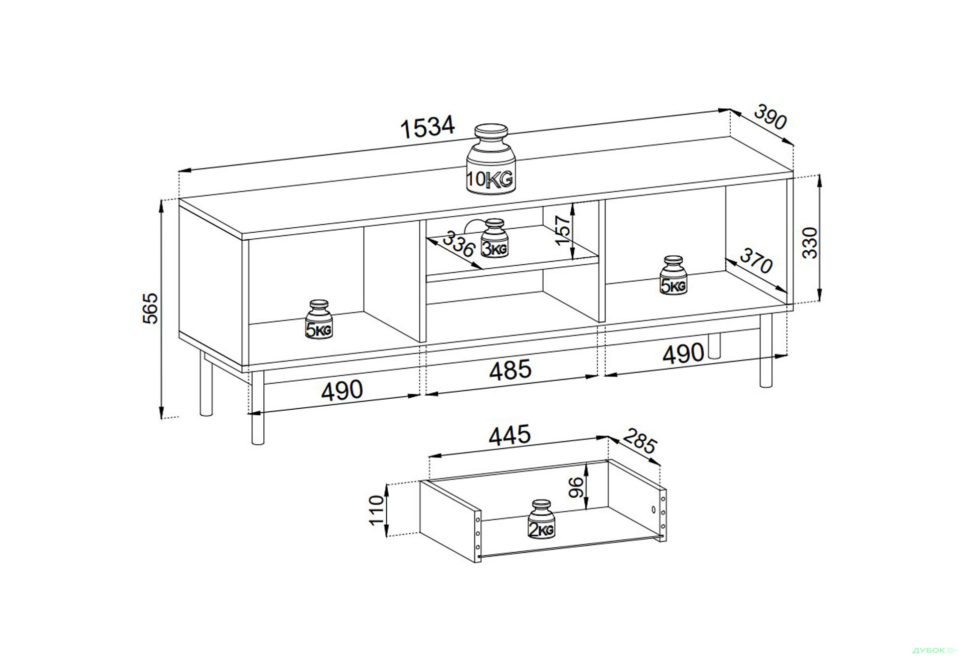 Тумба під ТВ Perfect Home Джапанді / Japandi RTV154 153 см, дуб лінеа - Зображення 6 Зображення 6 - Тумба під ТВ Perfect Home Джапанді / Japandi RTV154 153 см, дуб лінеа