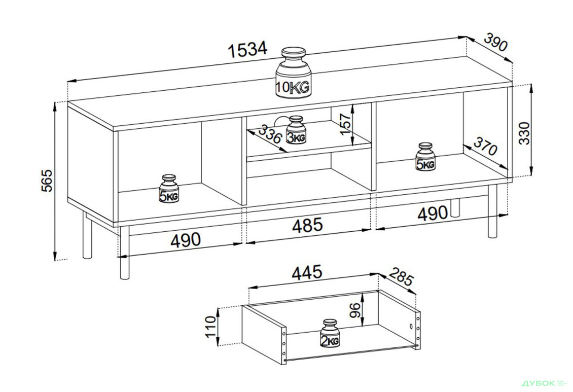 Тумба під ТВ Perfect Home Джапанді / Japandi RTV154 153 см, дуб лінеа - Зображення 6 Зображення 6 - Тумба під ТВ Perfect Home Джапанді / Japandi RTV154 153 см, дуб лінеа