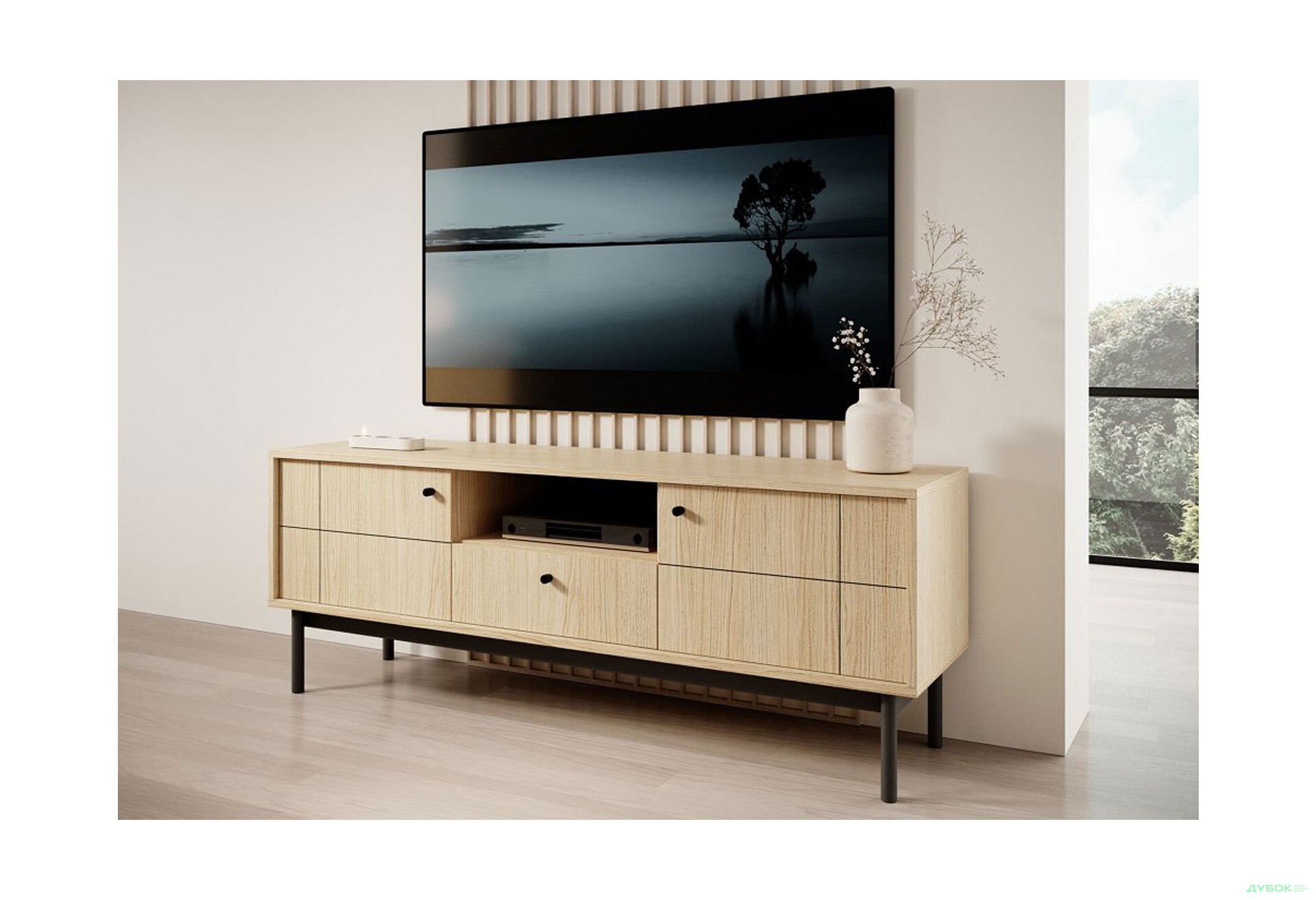 Зображення 4 - Тумба під ТВ Perfect Home Джапанді / Japandi RTV154 153 см, дуб лінеа