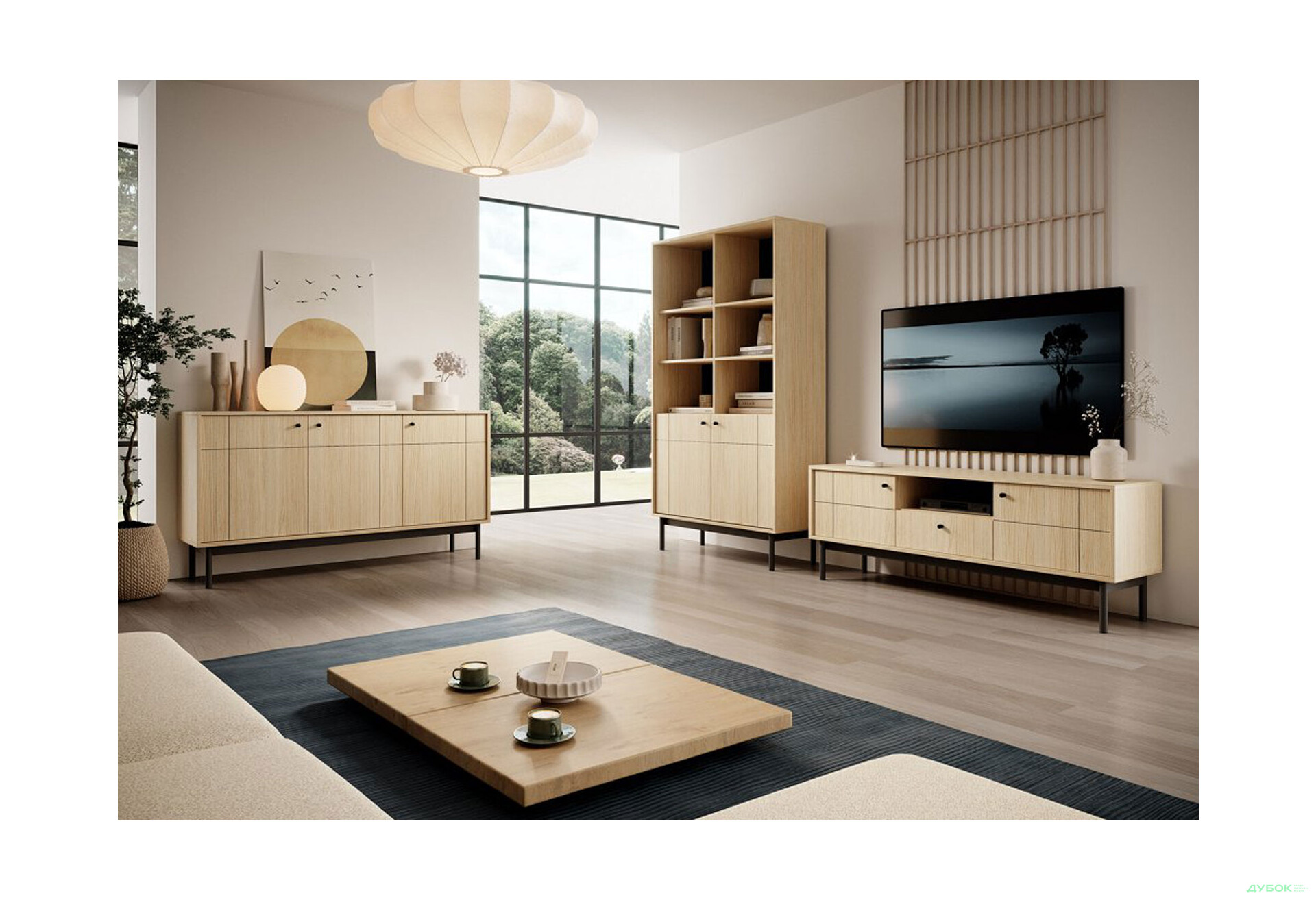 Гостиная Perfect Home Джапанди / Japandi, дуб линеа - Изображение 1 Изображение 1 - Гостиная Perfect Home Джапанди / Japandi, дуб линеа