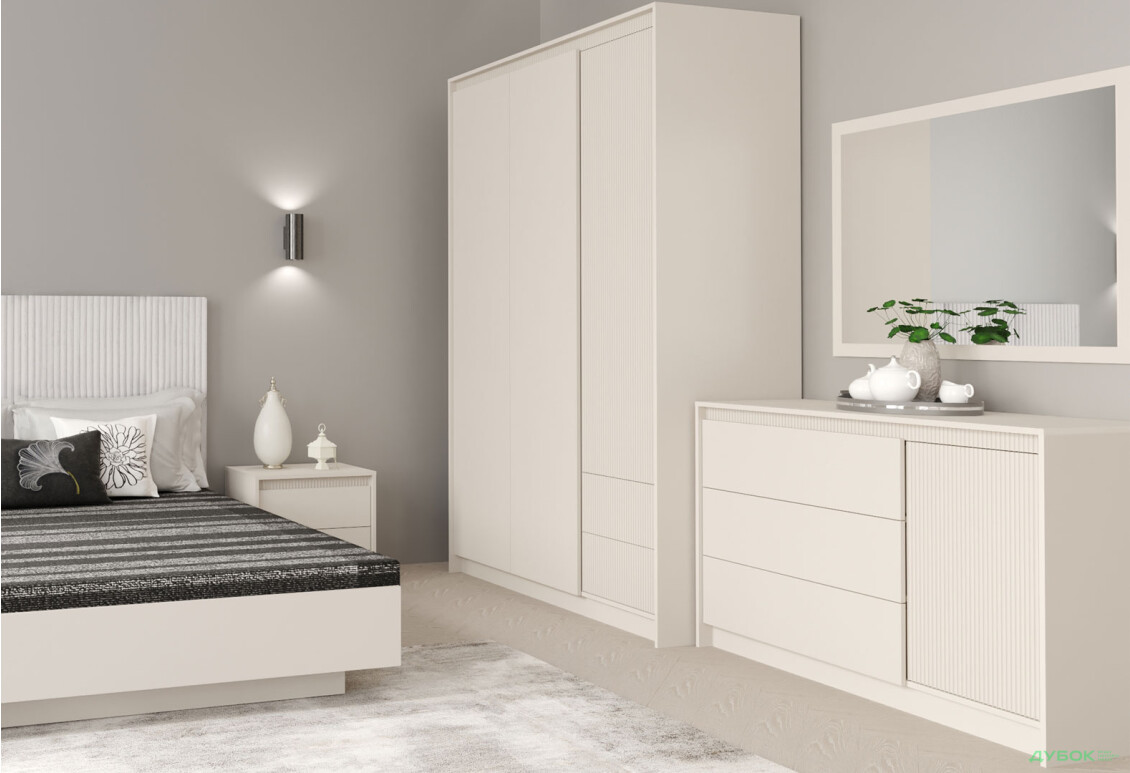 Шафа Гербор Монако 3-дверна з 2 шухлядами 150 см, кашемір - Зображення 2 Зображення 2 - Шафа Гербор Монако 3-дверна з 2 шухлядами 150 см, кашемір