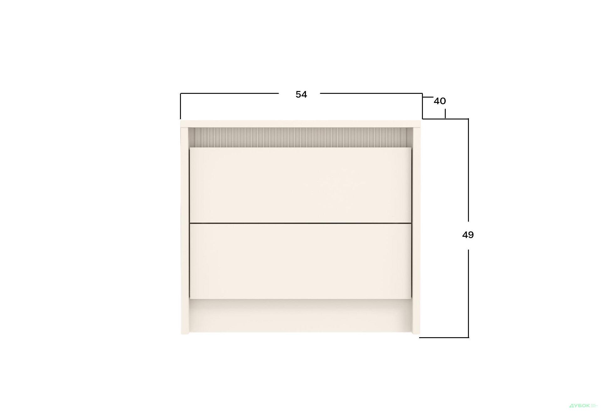 Тумба прикроватная Гербор Монако с 2 ящиками 54 см, кашемир - Изображение 3 Изображение 3 - Тумба прикроватная Гербор Монако с 2 ящиками 54 см, кашемир