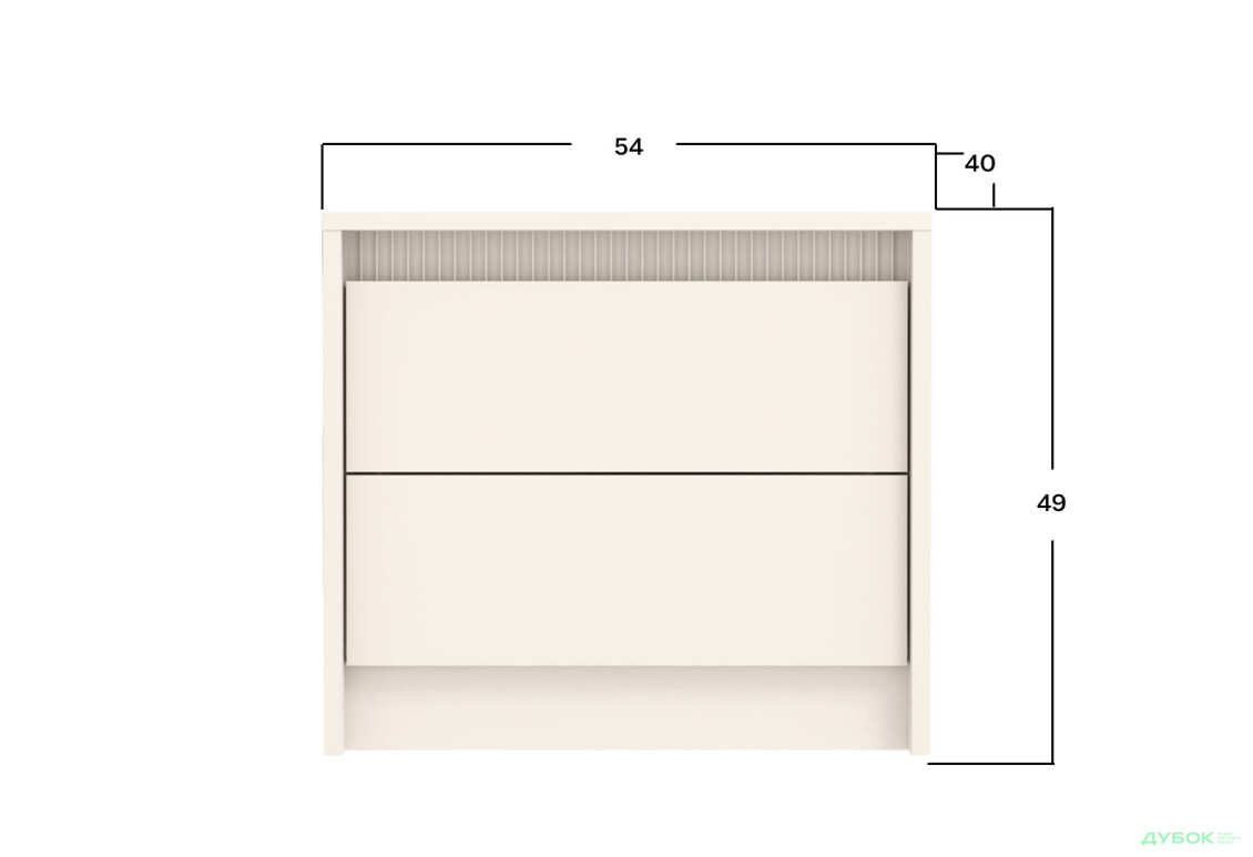Тумба прикроватная Гербор Монако с 2 ящиками 54 см, кашемир - Изображение 3 Изображение 3 - Тумба прикроватная Гербор Монако с 2 ящиками 54 см, кашемир