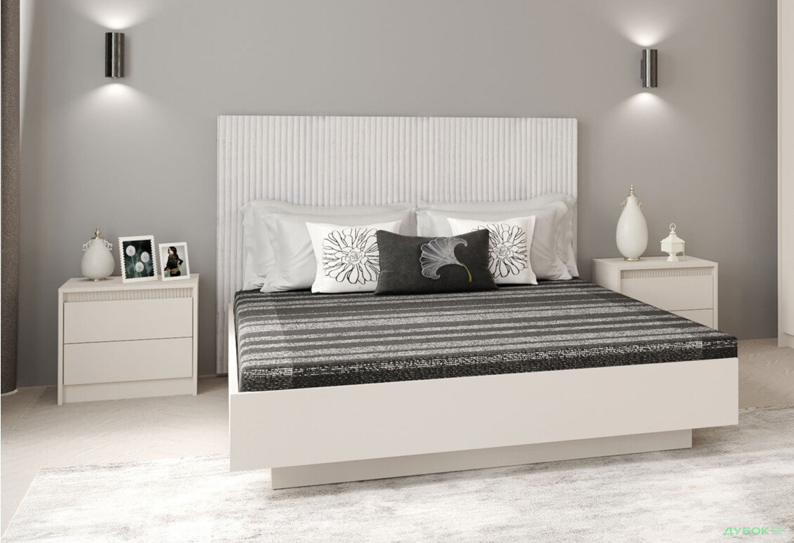 Тумба прикроватная Гербор Монако с 2 ящиками 54 см, кашемир - Изображение 2 Изображение 2 - Тумба прикроватная Гербор Монако с 2 ящиками 54 см, кашемир