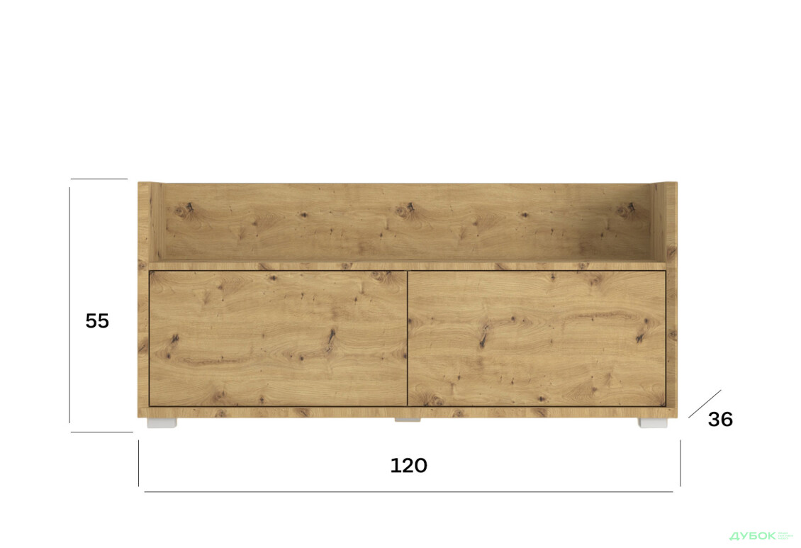 Тумба для обуви Дели КОМ2К, дуб артизан Gerbor холдинг - Изображение 3 Изображение 3 - Тумба для обуви Дели КОМ2К, дуб артизан Gerbor холдинг