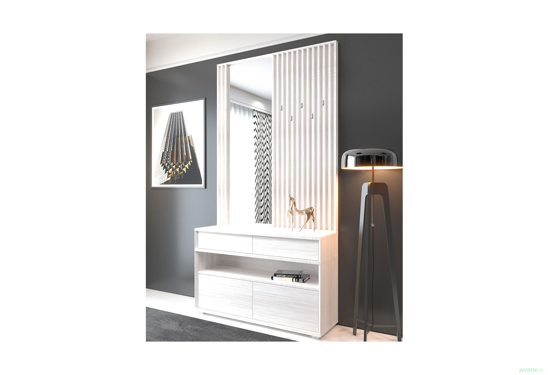 Тумба для обуви Дели КОМ2К, ясень снежный Gerbor холдинг - Изображение 2 Изображение 2 - Тумба для обуви Дели КОМ2К, ясень снежный Gerbor холдинг