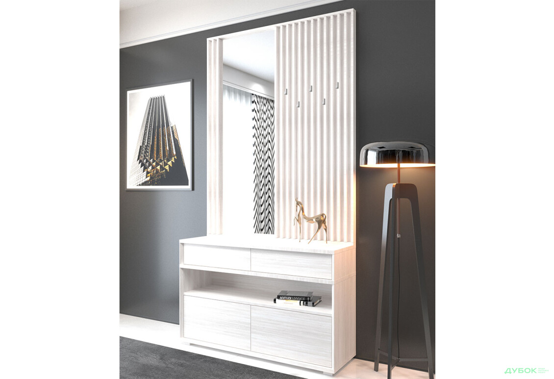 Тумба для обуви Дели КОМ2К, ясень снежный Gerbor холдинг - Изображение 2 Изображение 2 - Тумба для обуви Дели КОМ2К, ясень снежный Gerbor холдинг