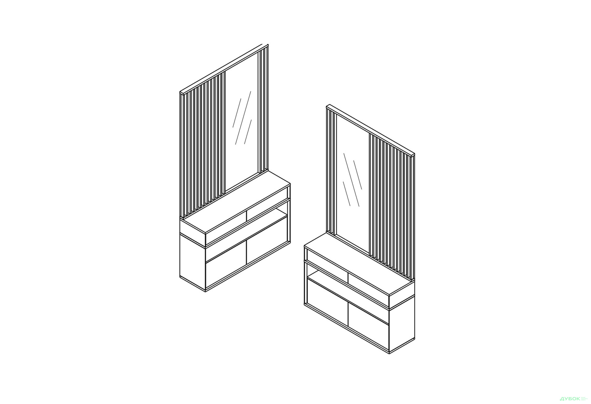 Передпокій Гербор Делі з тумбою 120 см, дуб артизан - Зображення 3 Зображення 3 - Передпокій Гербор Делі з тумбою 120 см, дуб артизан