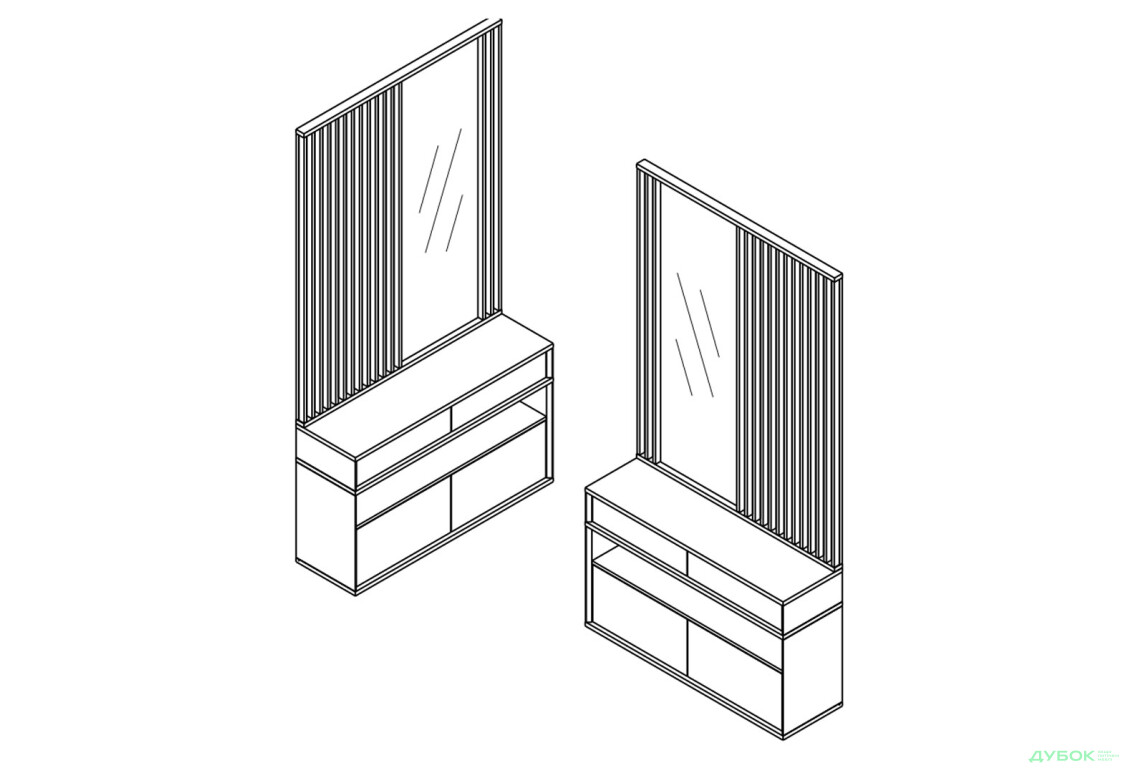 Передпокій Гербор Делі з тумбою 120 см, дуб артизан - Зображення 3 Зображення 3 - Передпокій Гербор Делі з тумбою 120 см, дуб артизан
