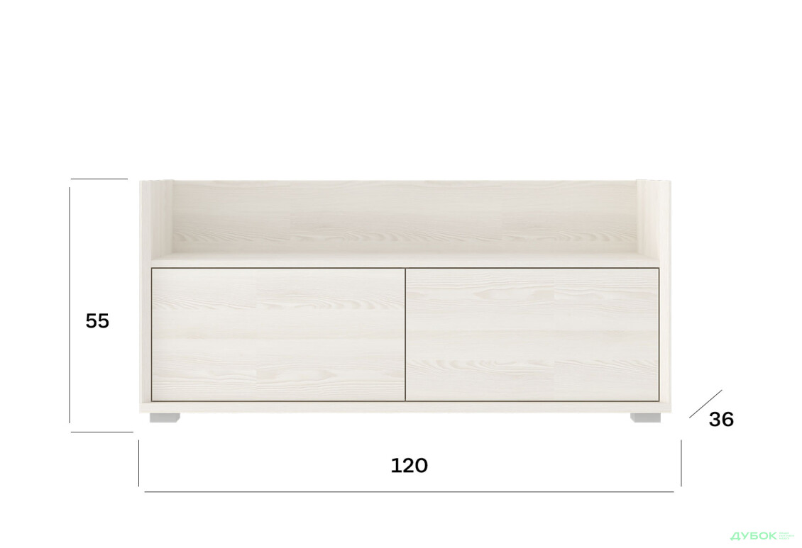 Передпокій Гербор Делі з тумбою 120 см, ясен сніжний - Зображення 4 Зображення 4 - Передпокій Гербор Делі з тумбою 120 см, ясен сніжний