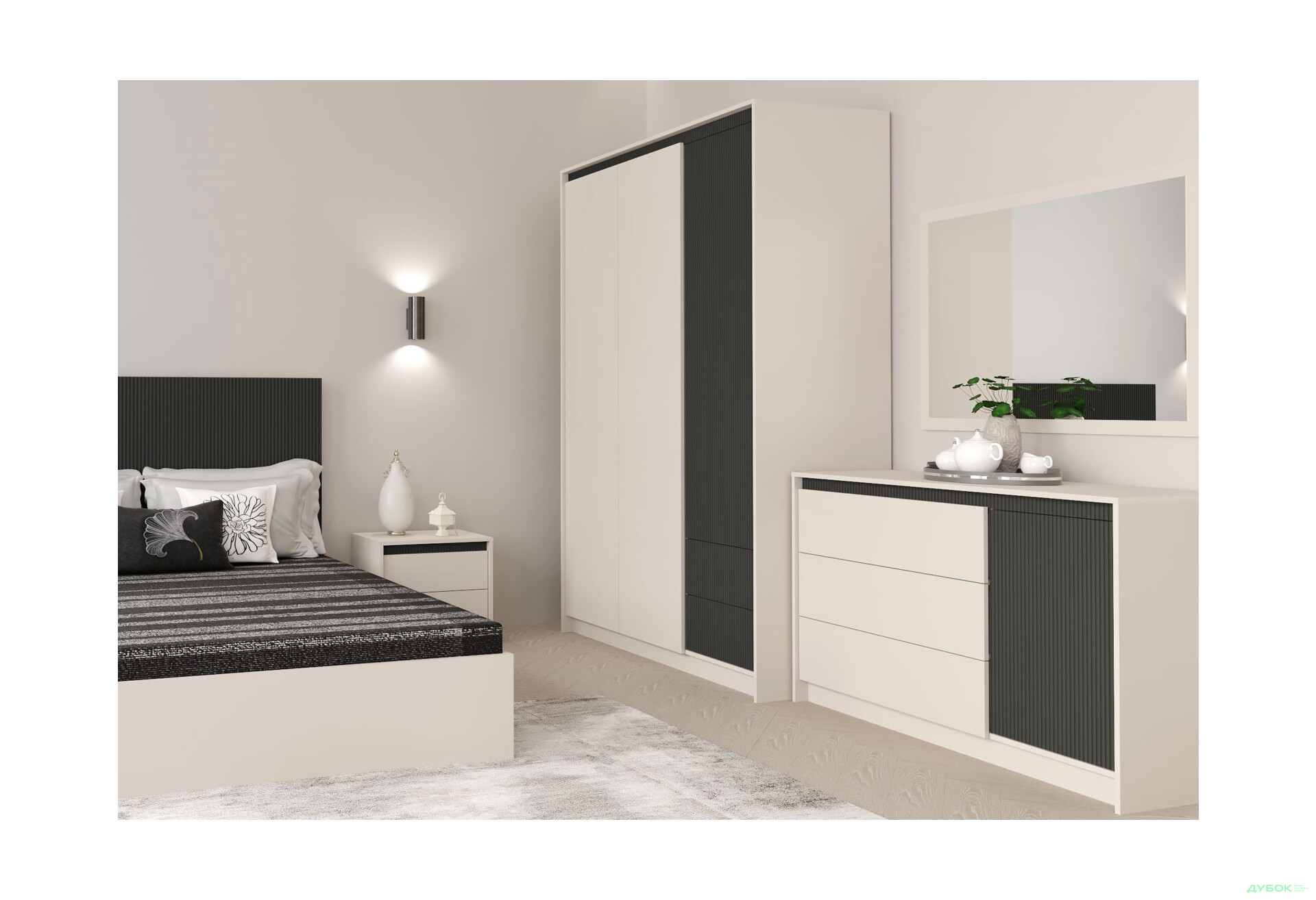 Комод Гербор Монако 1-дверний з 3 шухлядами 136 см, кашемір / елегантний сірий софттач - Зображення 2 Зображення 2 - Комод Гербор Монако 1-дверний з 3 шухлядами 136 см, кашемір / елегантний сірий софттач