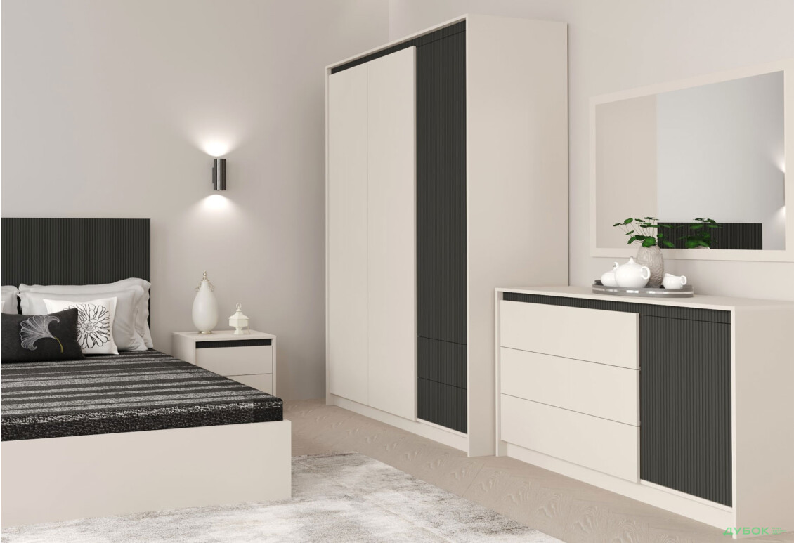 Комод Гербор Монако 1-дверний з 3 шухлядами 136 см, кашемір / елегантний сірий софттач - Зображення 2 Зображення 2 - Комод Гербор Монако 1-дверний з 3 шухлядами 136 см, кашемір / елегантний сірий софттач