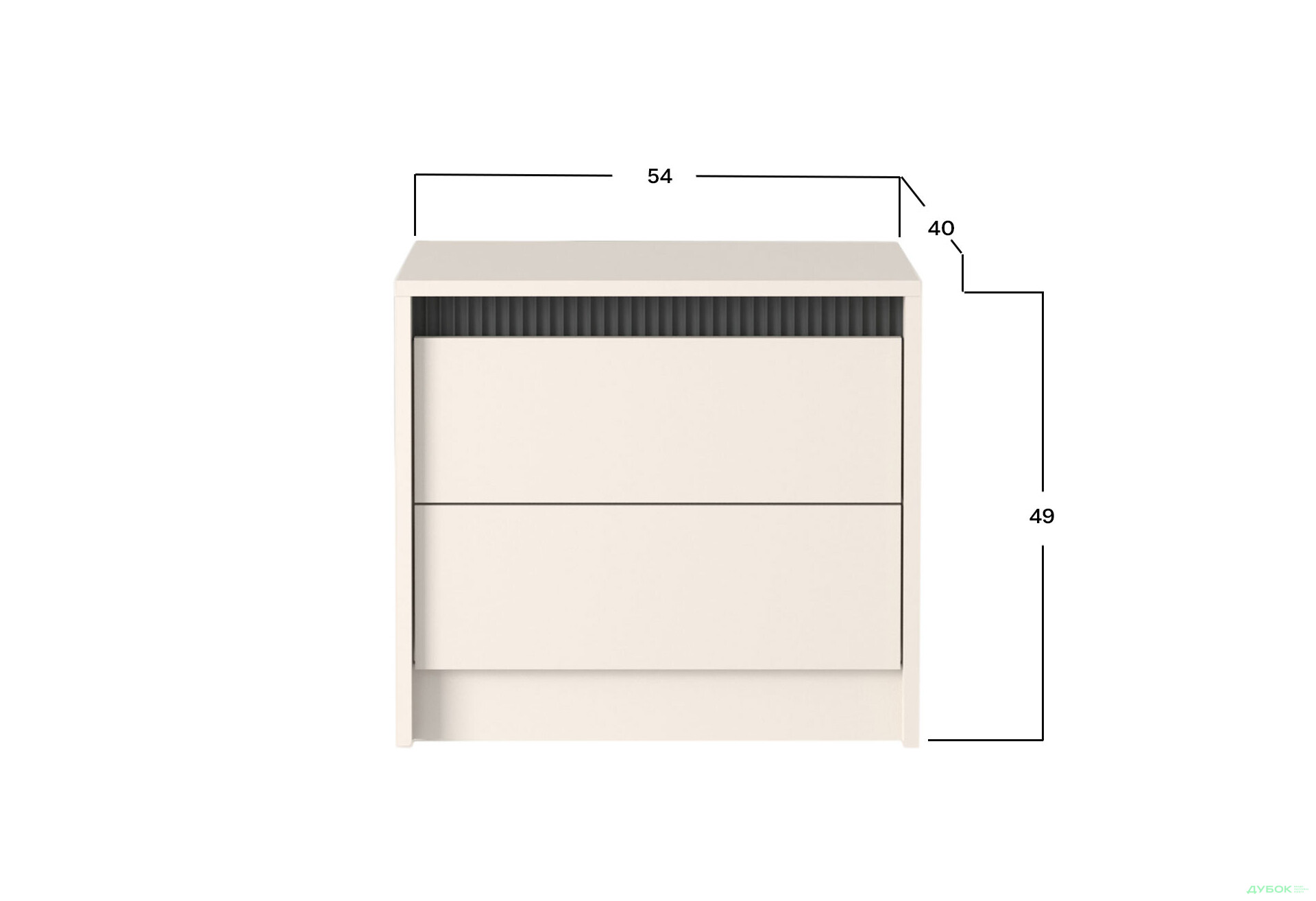 Тумба прикроватная Гербор Монако с 2 ящиками 54 см, кашемир / элегантный серый софттач - Изображение 3 Изображение 3 - Тумба прикроватная Гербор Монако с 2 ящиками 54 см, кашемир / элегантный серый софттач