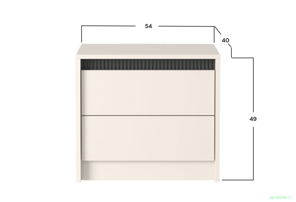 Тумба прикроватная Гербор Монако с 2 ящиками 54 см, кашемир / элегантный серый софттач - Изображение 3 Изображение 3 - Тумба прикроватная Гербор Монако с 2 ящиками 54 см, кашемир / элегантный серый софттач