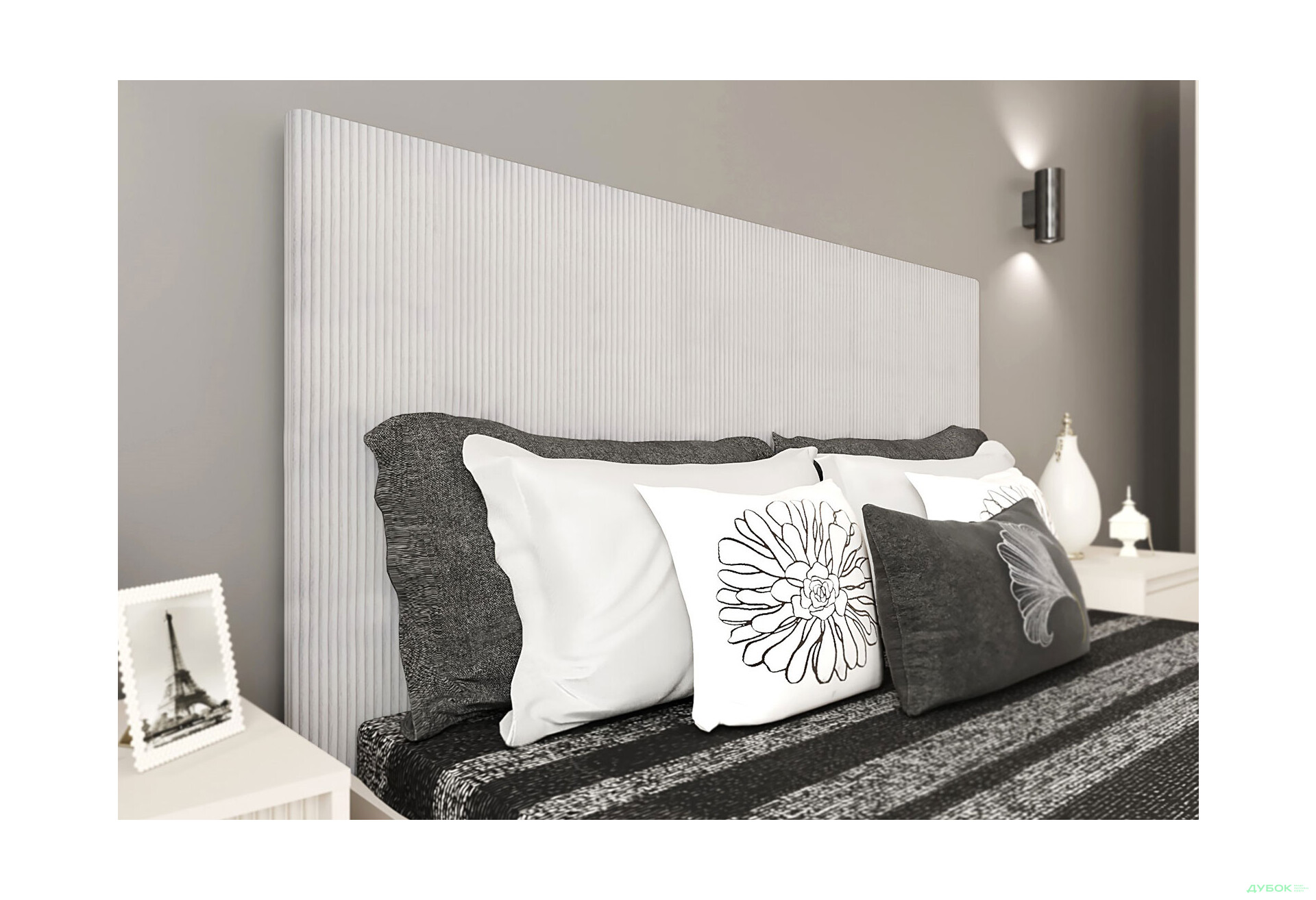 Спальня Гербор Монако з шафою 3-дверною та ліжком 160х200 см, кашемір - Зображення 2 Зображення 2 - Спальня Гербор Монако з шафою 3-дверною та ліжком 160х200 см, кашемір