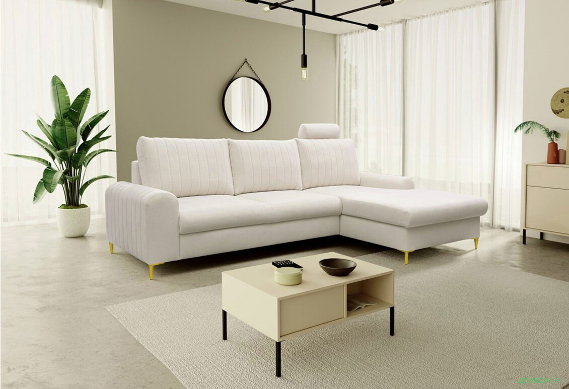 М'який куточок Perfect Home Монако / Monaco 252х168 см кут Г Бежевий (Velluto 2) - Зображення 2 Зображення 2 - М'який куточок Perfect Home Монако / Monaco 252х168 см кут Г Бежевий (Velluto 2)