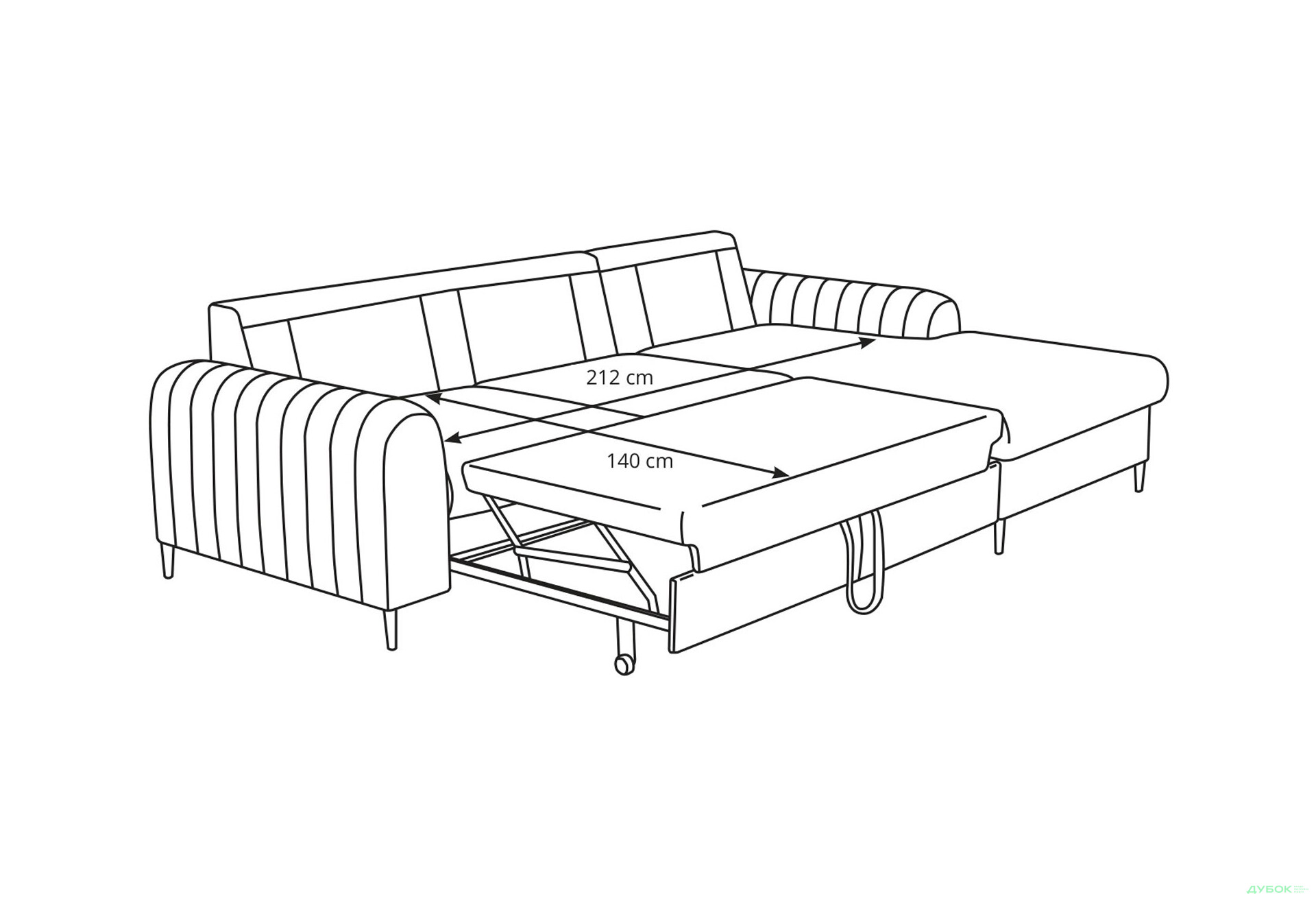 М'який куточок Perfect Home Монако / Monaco 252х168 см кут Г Бежевий (Velluto 2) - Зображення 8 Зображення 8 - М'який куточок Perfect Home Монако / Monaco 252х168 см кут Г Бежевий (Velluto 2)