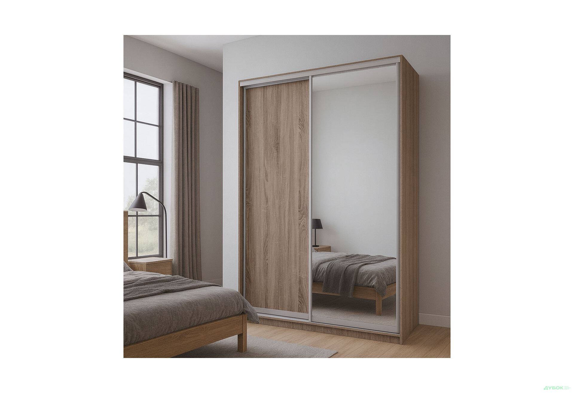 Зображення 2 - Шафа-купе MebelStar 2-дверна 1500х2100х600 із дзеркалом