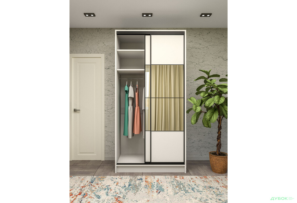Изображение 3 - Шкаф-купе двухдверный 1200х600х2400 ДСП + Зеркало Серебро, нимфея альба