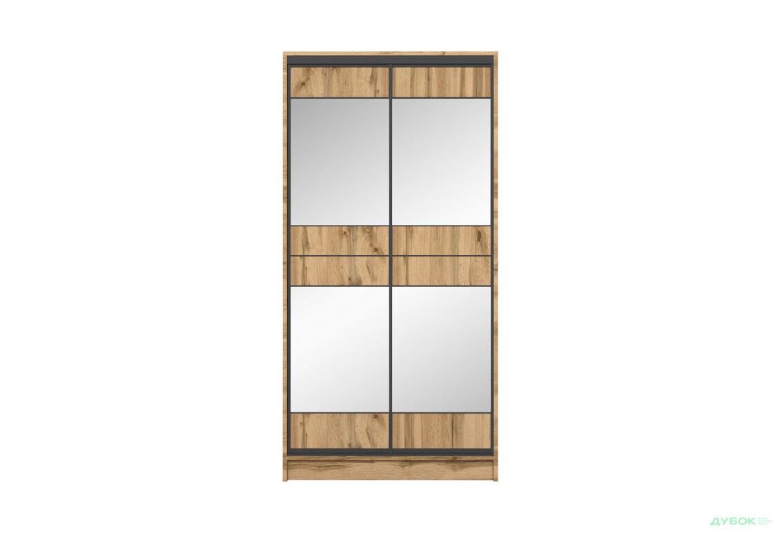 Зображення 4 - Шафа-купе дводверна 1200х600х2400 ДСП + Дзеркало Срібло, дуб аппалачі