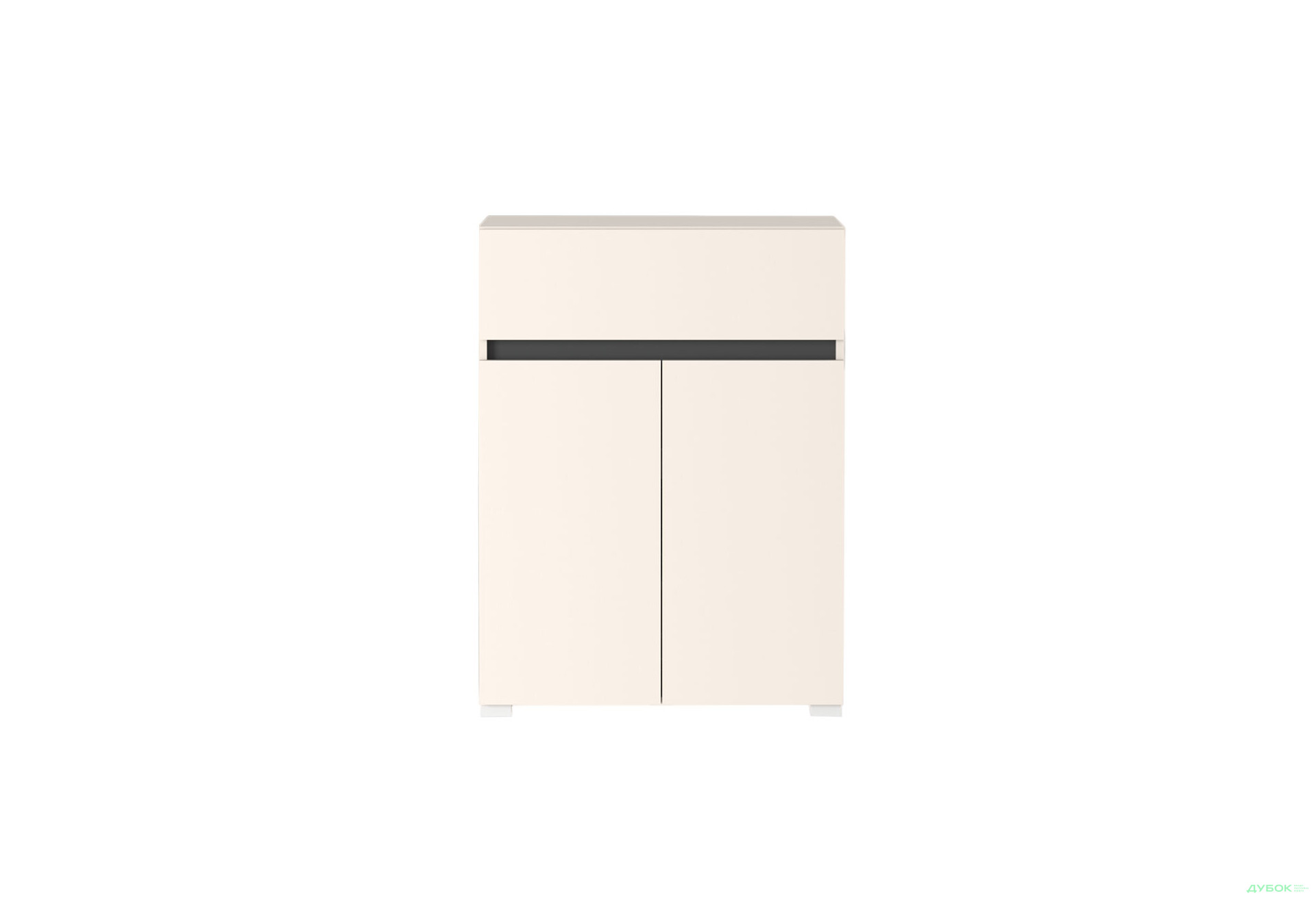 Тумба Лондон Гербор KOM2D1S 2-дверна з шухлядою, кашемір / антрацит - Зображення 1 Зображення 1 - Тумба Лондон Гербор KOM2D1S 2-дверна з шухлядою, кашемір / антрацит