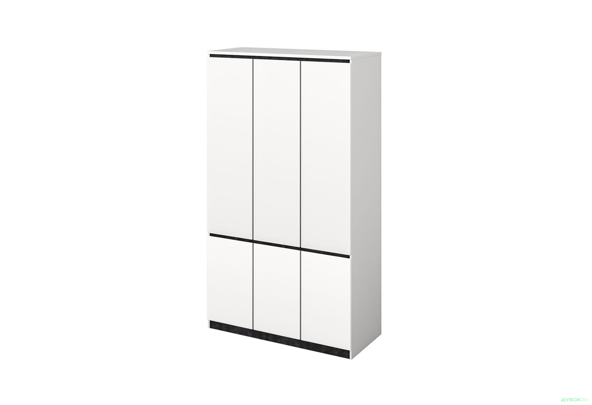 Зображення 1 - Шафа Світ Меблів Мія 6-дверна 120 см, білий / бетон темний