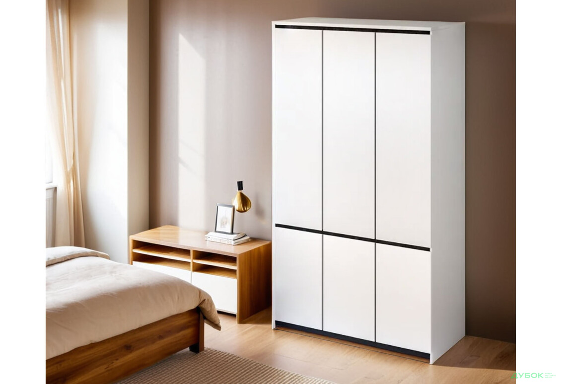 Зображення 2 - Шафа Світ Меблів Мія 6-дверна 120 см, білий / бетон темний