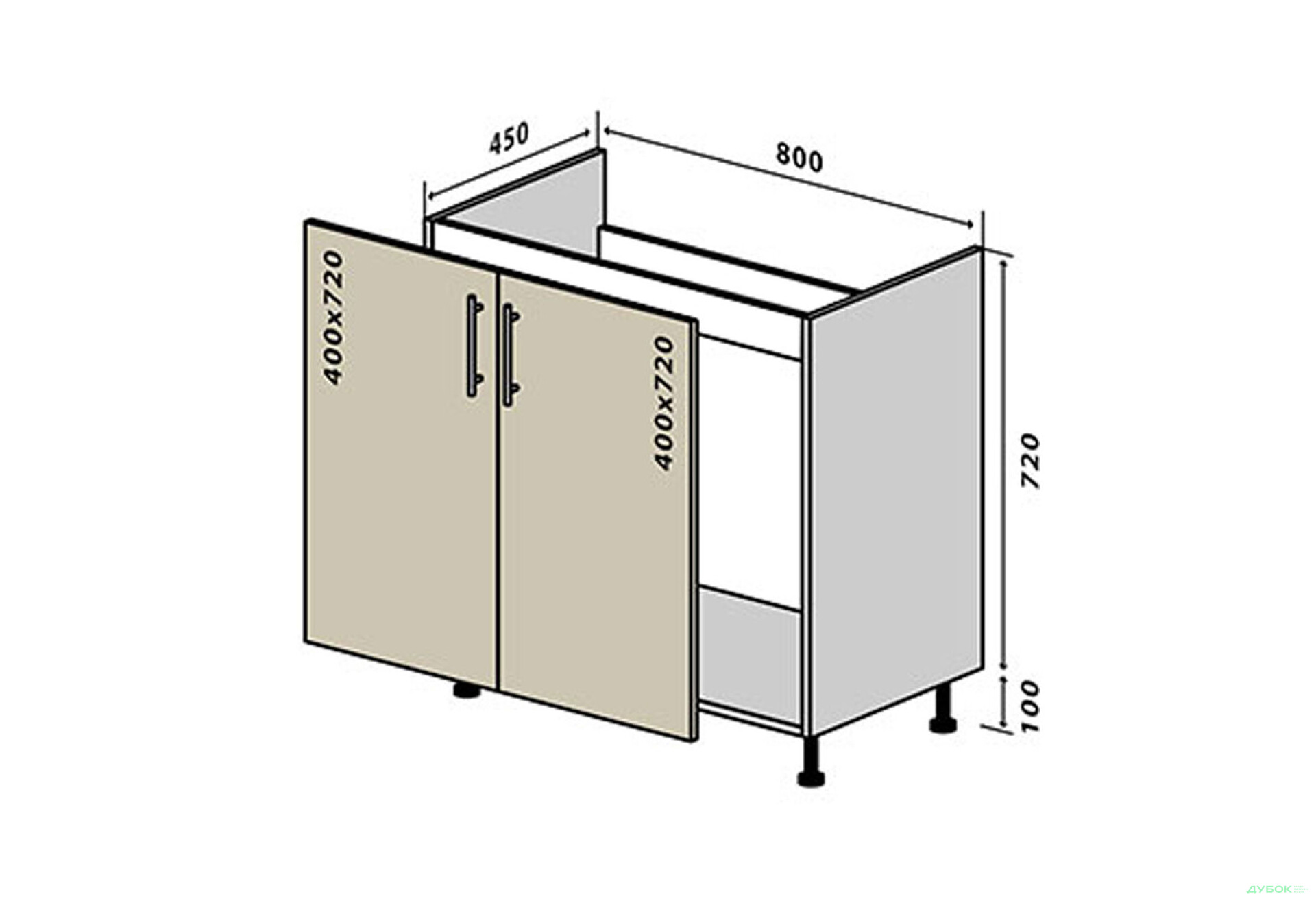 Н14 Тумба мойка 2Д 80 Соната / Sonata Вип-Мастер - Изображение 1 Изображение 1 - Н14 Тумба мойка 2Д 80 Соната / Sonata Вип-Мастер