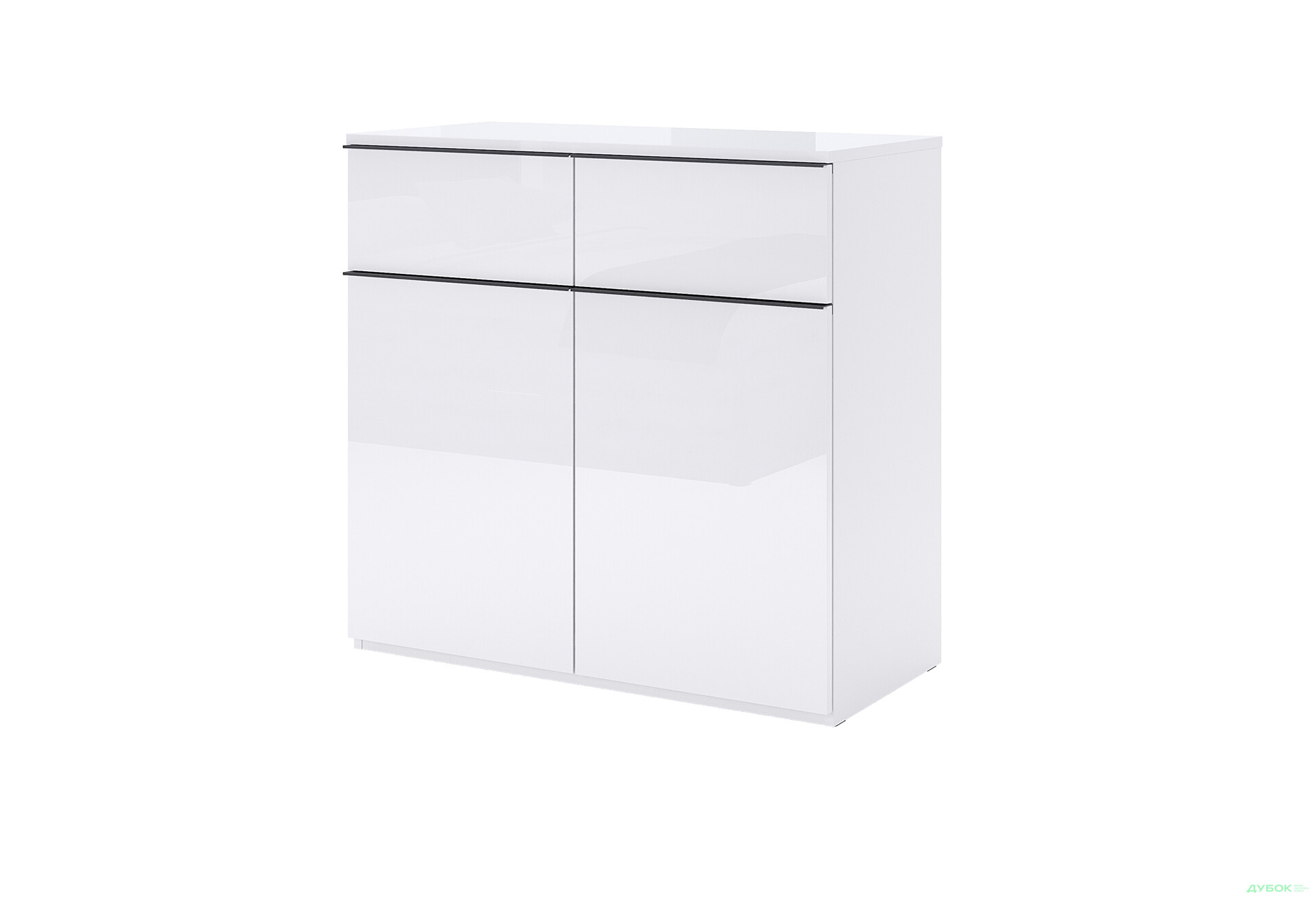 Комод MiroMark Лука / Lucca з дверцятами та 2 шухлядами 90 см, білий глянець - Зображення 1 Зображення 1 - Комод MiroMark Лука / Lucca з дверцятами та 2 шухлядами 90 см, білий глянець