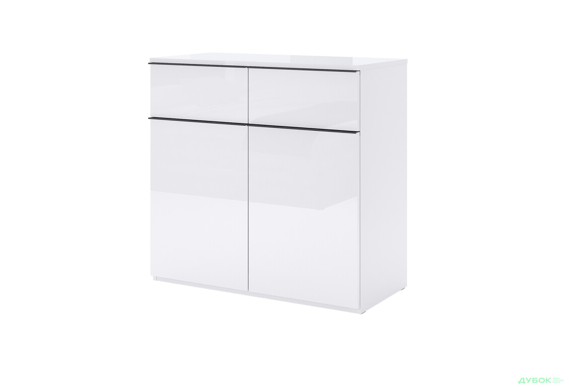 Комод MiroMark Лука / Lucca з дверцятами та 2 шухлядами 90 см, білий глянець - Зображення 1 Зображення 1 - Комод MiroMark Лука / Lucca з дверцятами та 2 шухлядами 90 см, білий глянець