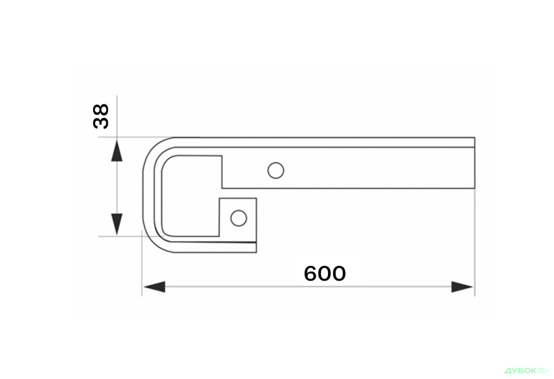 Стик прямий уздовж R-3 чорний Заглушки / стики на стільницю 38мм ФР - Зображення 2 Зображення 2 - Стик прямий уздовж R-3 чорний Заглушки / стики на стільницю 38мм ФР