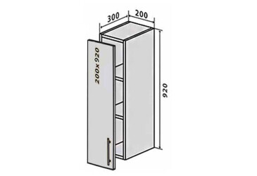 В41 Полиці + фасад петлі 200х920