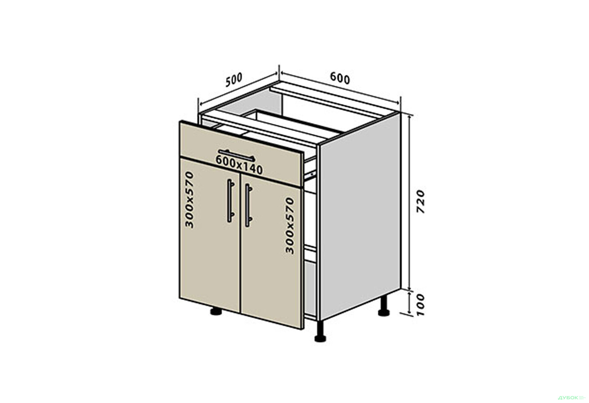 Н30 Тумба 1Ш2Д 60 Соната Люкс / Sonata Luxe VIP-master - Зображення 1 Зображення 1 - Н30 Тумба 1Ш2Д 60 Соната Люкс / Sonata Luxe VIP-master