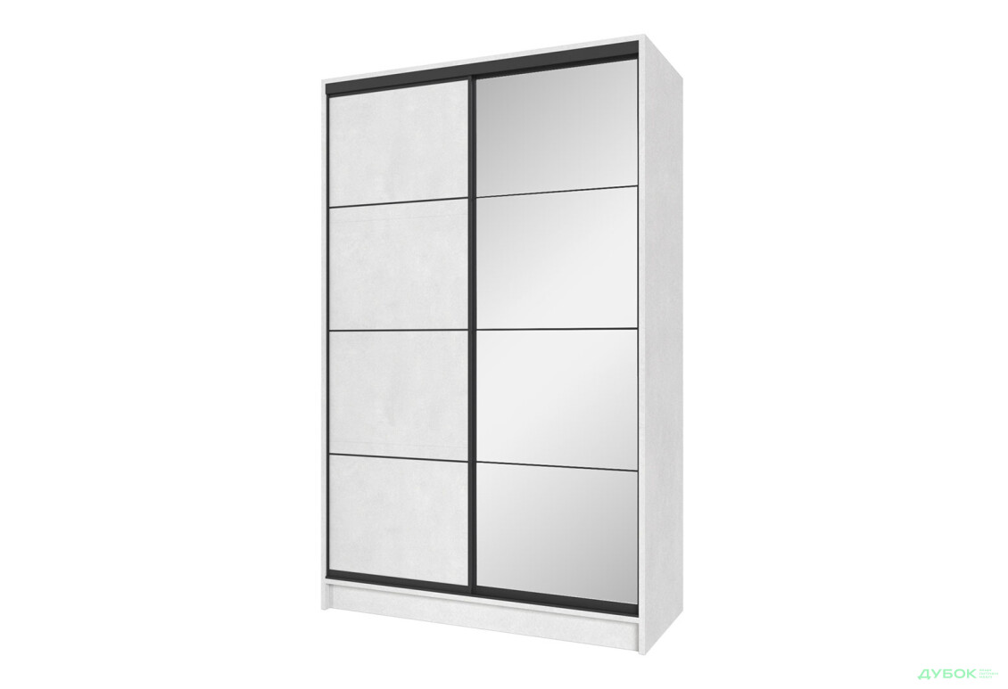 Шафа-купе Київський Стандарт 2Д 1500х2400х600 комбіновані ДСП + Дзеркало, бетон стайл - Зображення 1 Зображення 1 - Шафа-купе Київський Стандарт 2Д 1500х2400х600 комбіновані ДСП + Дзеркало, бетон стайл