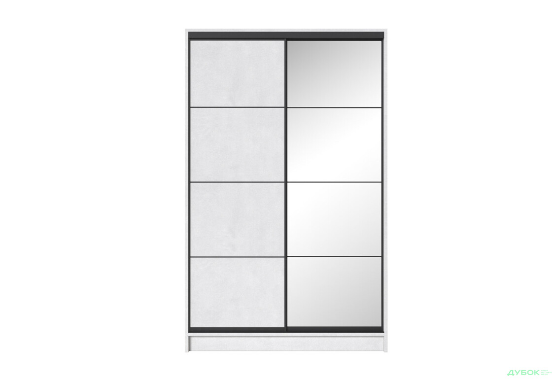 Шафа-купе Київський Стандарт 2Д 1500х2400х600 комбіновані ДСП + Дзеркало, бетон стайл - Зображення 4 Зображення 4 - Шафа-купе Київський Стандарт 2Д 1500х2400х600 комбіновані ДСП + Дзеркало, бетон стайл