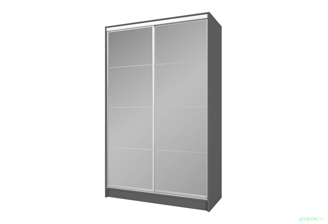 Шафа-купе Київський Стандарт 2Д 1500х2400х600 Комб 7_7/2 Дзеркало Графіт, антрацит - Зображення 1 Зображення 1 - Шафа-купе Київський Стандарт 2Д 1500х2400х600 Комб 7_7/2 Дзеркало Графіт, антрацит