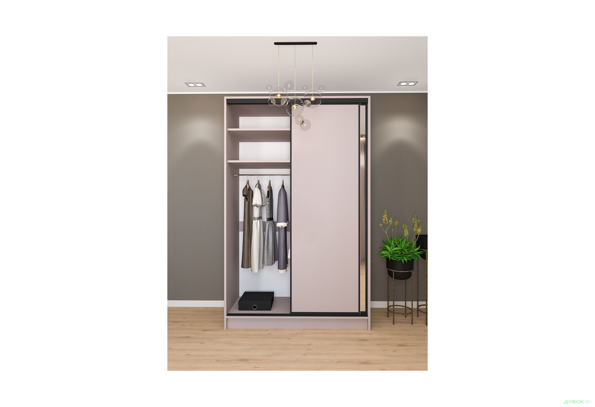 Зображення 3 - Шафа-купе Київський Стандарт 2Д 1500х2400х600 ДСП + Дзеркало, кашемір