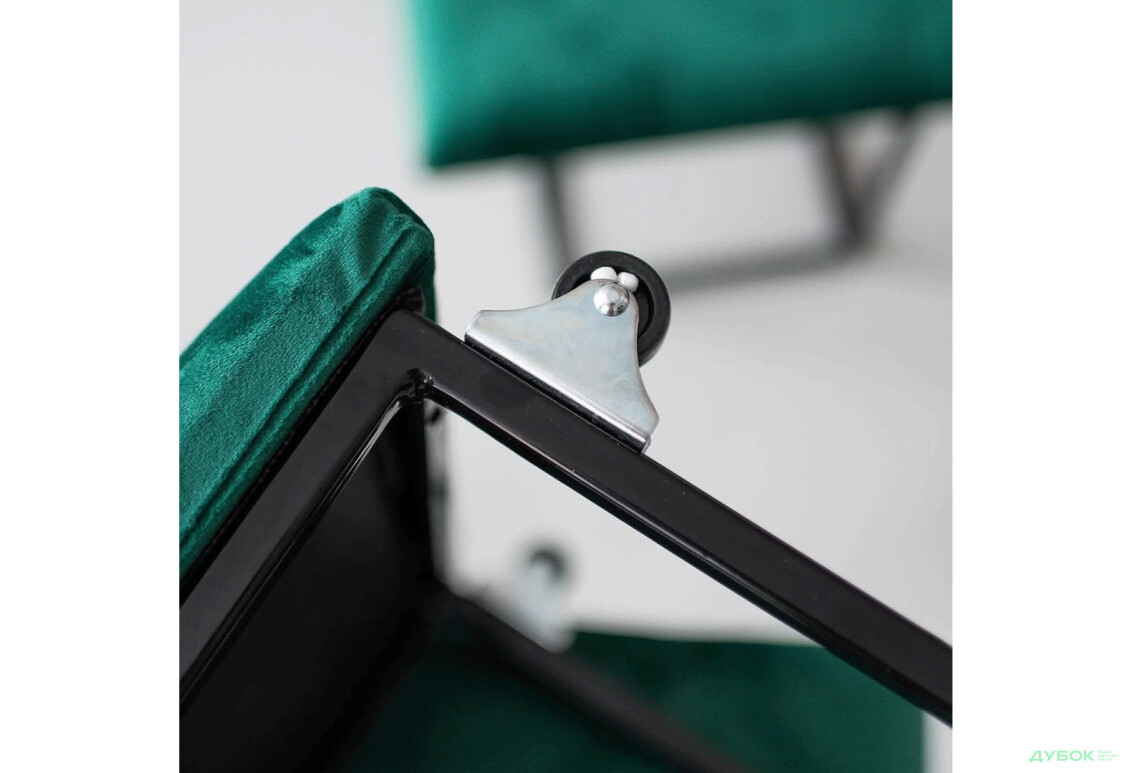 Зображення 3 - Пуф-трансформер Kredens furniture 5в1 50x50 см, Чорний метал / Зелений