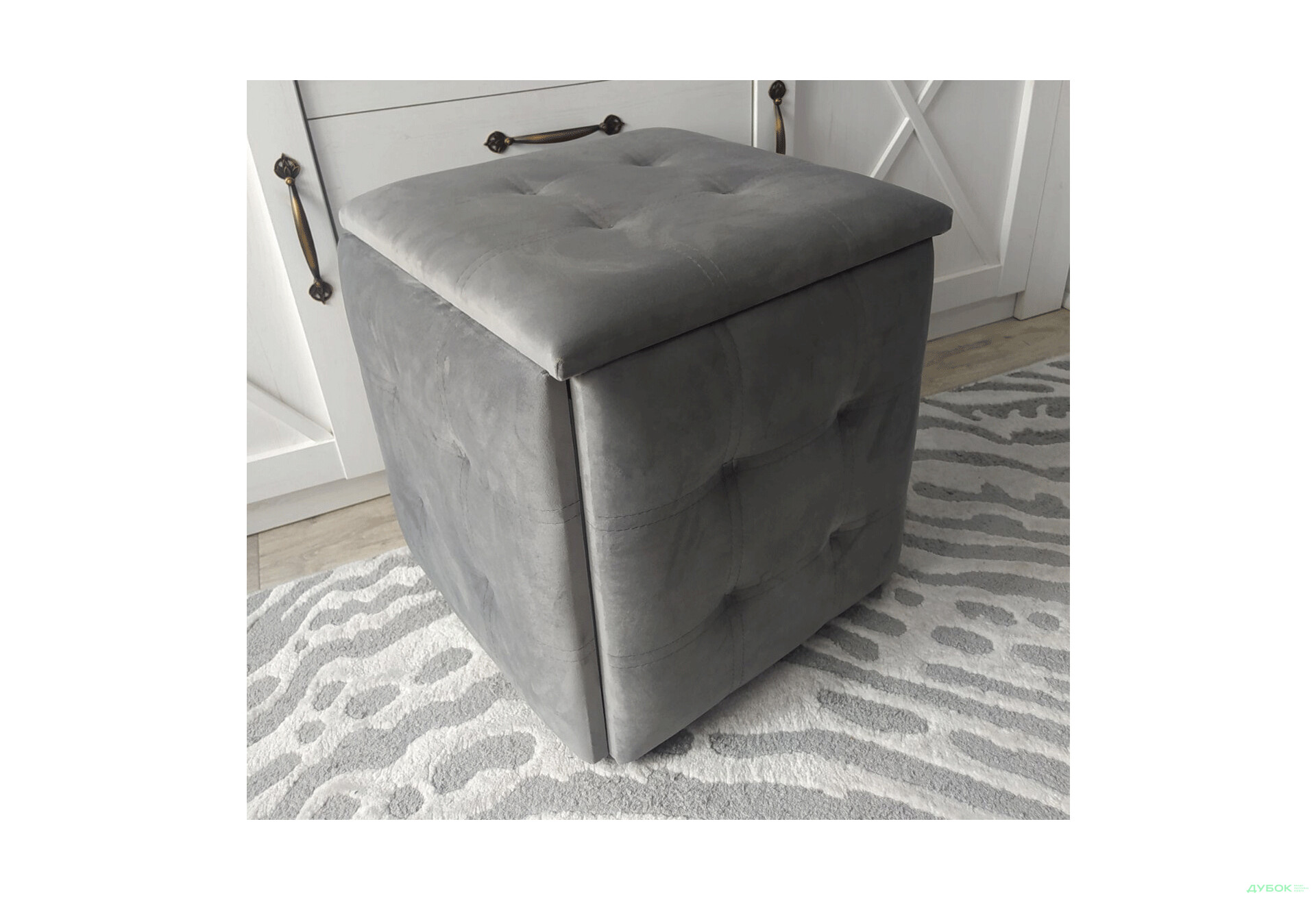 Пуф-трансформер Kredens furniture 5в1 50x50 см, Чорний метал / Світло сірий - Зображення 2 Зображення 2 - Пуф-трансформер Kredens furniture 5в1 50x50 см, Чорний метал / Світло сірий