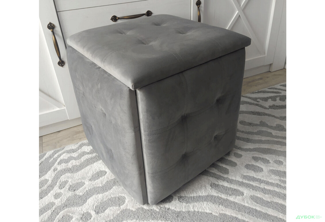 Зображення 3 - Пуф-трансформер Kredens furniture 5в1 50x50 см, Чорний метал / Світло сірий