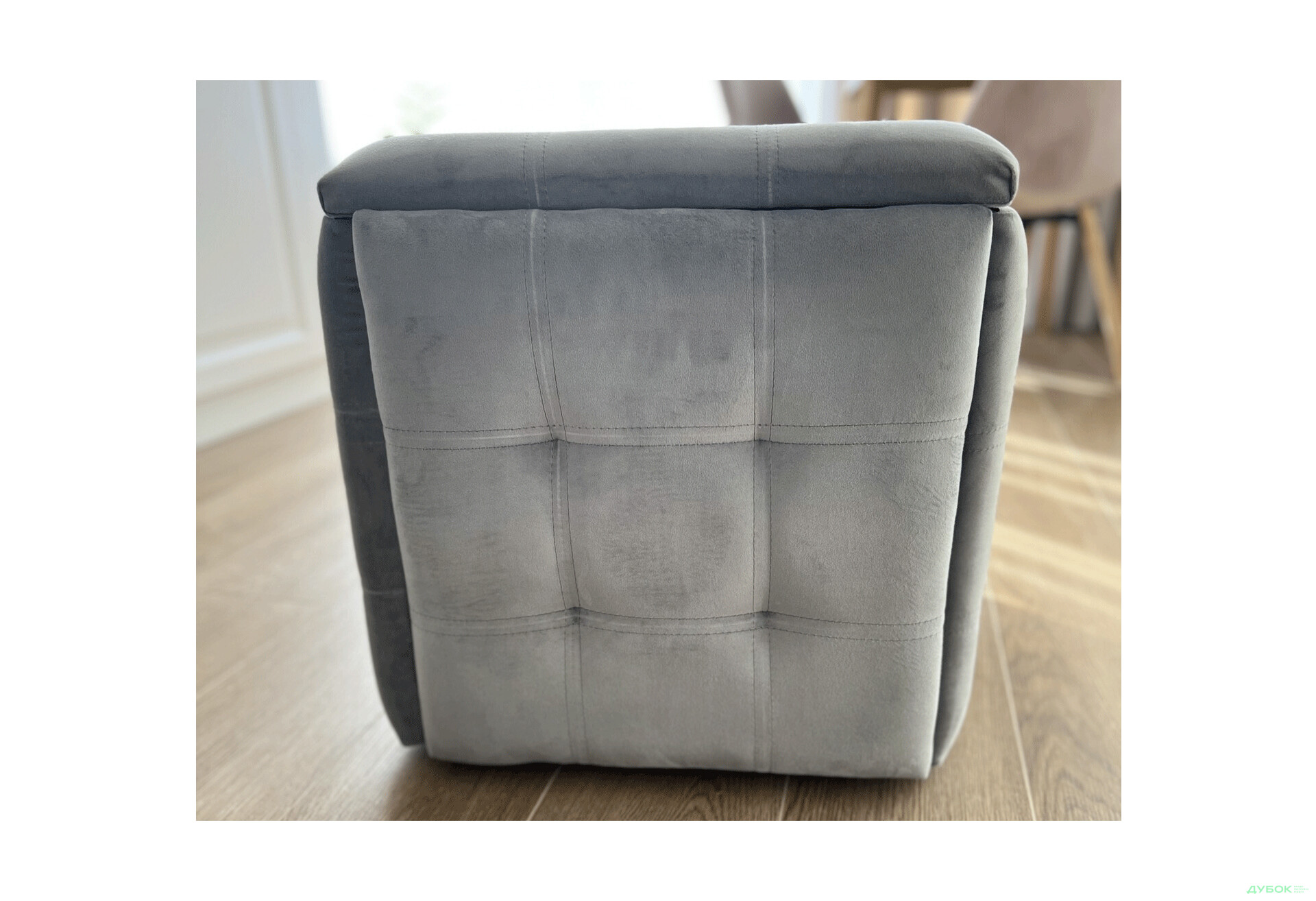 Пуф-трансформер Kredens furniture 5в1 50x50 см, Чорний метал / Світло сірий - Зображення 3 Зображення 3 - Пуф-трансформер Kredens furniture 5в1 50x50 см, Чорний метал / Світло сірий