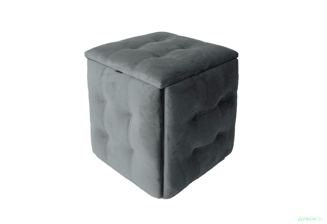 Пуф-трансформер Kredens furniture 5в1 50x50 см, Чорний метал / Світло сірий