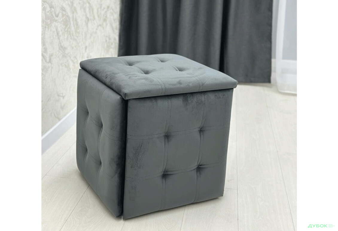 Пуф-трансформер Kredens furniture 5в1 50x50 см, Чорний метал / Сірий - Зображення 2 Зображення 2 - Пуф-трансформер Kredens furniture 5в1 50x50 см, Чорний метал / Сірий